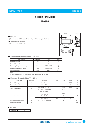 BA886 Datasheet PDF KEXIN Industrial
