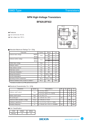 BF822 Datasheet PDF KEXIN Industrial