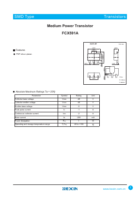 FCX591A Datasheet PDF KEXIN Industrial