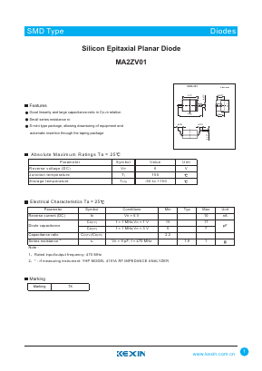 MA2ZV01 Datasheet PDF KEXIN Industrial