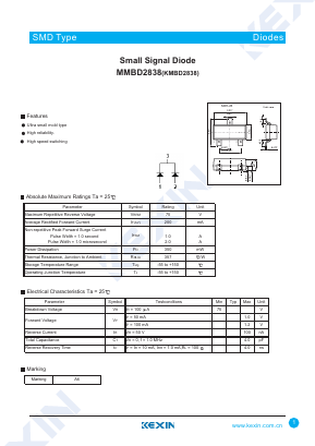MMBD2838 Datasheet PDF KEXIN Industrial