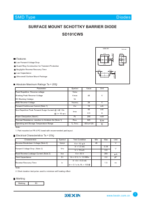 SD101CWS Datasheet PDF KEXIN Industrial