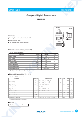 UMA1N Datasheet PDF KEXIN Industrial