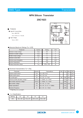 C1623 Datasheet PDF KEXIN Industrial