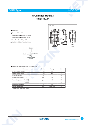 2SK1284-Z Datasheet PDF KEXIN Industrial