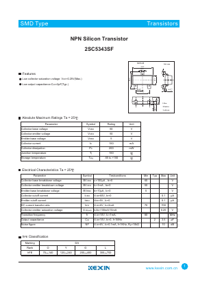 2SC5343SF Datasheet PDF KEXIN Industrial