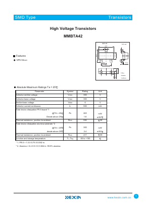 MMBTA42 Datasheet PDF KEXIN Industrial