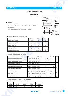 2SC3356-R25 Datasheet PDF KEXIN Industrial