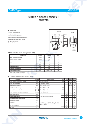 K2715 Datasheet PDF KEXIN Industrial
