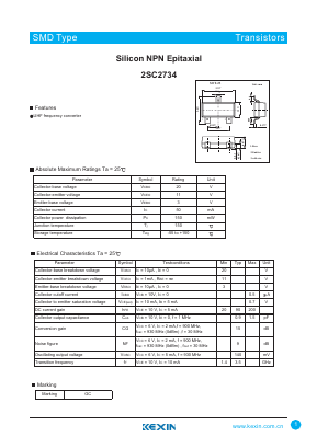 2SC2734 Datasheet PDF KEXIN Industrial