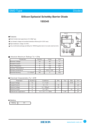 1SS345 Datasheet PDF KEXIN Industrial