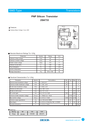 2SA733 Datasheet PDF KEXIN Industrial