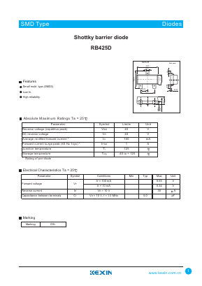 RB425D Datasheet PDF KEXIN Industrial