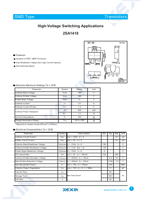 A1418 Datasheet PDF KEXIN Industrial