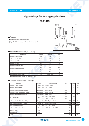 A1419 Datasheet PDF KEXIN Industrial
