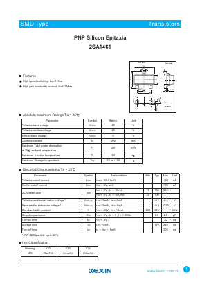 A1461 Datasheet PDF KEXIN Industrial