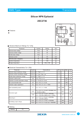 2SC2736 Datasheet PDF KEXIN Industrial
