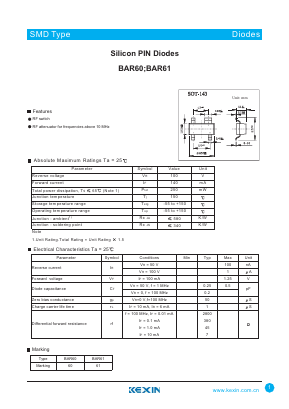 BAR60 Datasheet PDF KEXIN Industrial