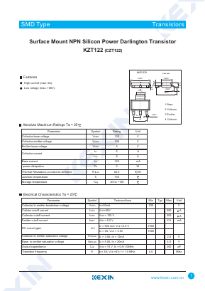 KZT122 Datasheet PDF KEXIN Industrial