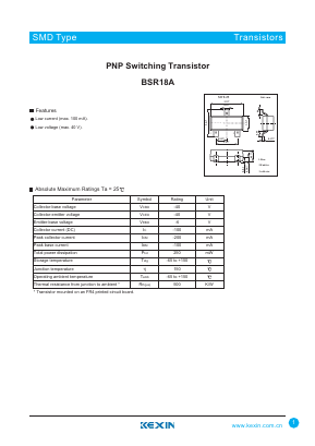 BSR18A Datasheet PDF KEXIN Industrial