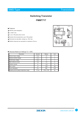 FMMT717 Datasheet PDF KEXIN Industrial