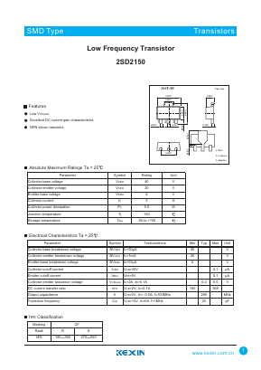 2SD2150 Datasheet PDF KEXIN Industrial