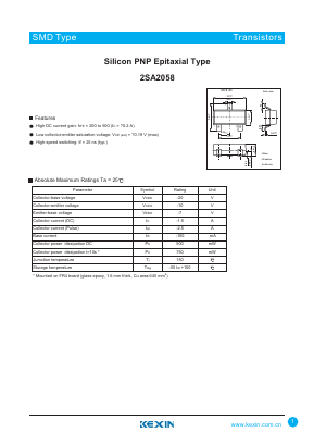 A2058 Datasheet PDF KEXIN Industrial