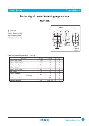 2SB1205 Datasheet PDF KEXIN Industrial