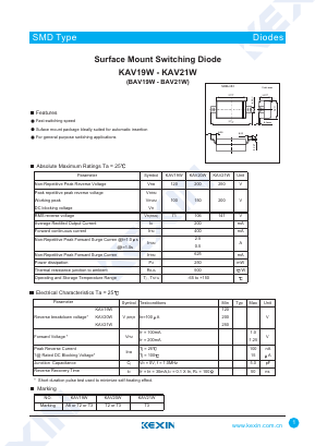 BAV20W Datasheet PDF KEXIN Industrial