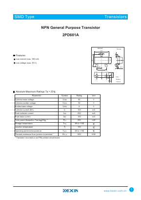 2PD601AQ Datasheet PDF KEXIN Industrial