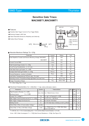 MAC08BT1 Datasheet PDF KEXIN Industrial