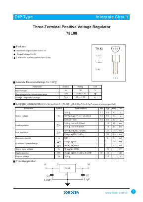 78L08 Datasheet PDF KEXIN Industrial