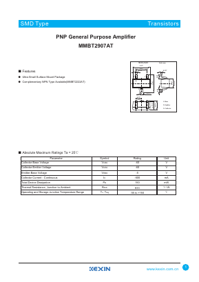 MMBT2907AT Datasheet PDF KEXIN Industrial