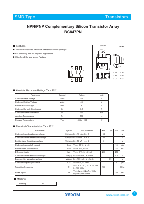 BC847PN Datasheet PDF KEXIN Industrial
