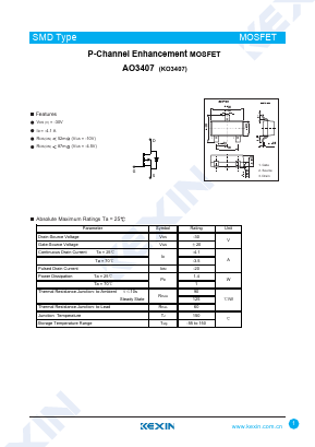 KO3407 Datasheet PDF KEXIN Industrial
