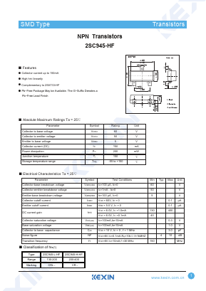2SC945-L-HF Datasheet PDF KEXIN Industrial