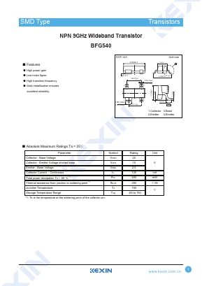 BFG540 Datasheet PDF KEXIN Industrial