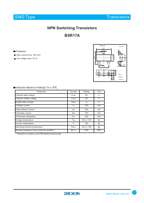 BSR17A Datasheet PDF KEXIN Industrial