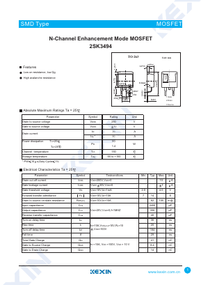 2SK3494 Datasheet PDF KEXIN Industrial
