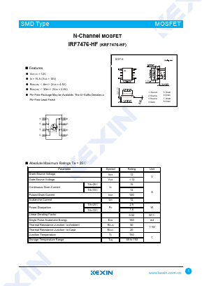 KRF7476-HF Datasheet PDF KEXIN Industrial