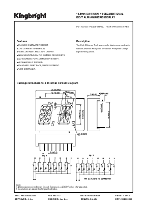 PDA54-12EWA Datasheet PDF Kingbright