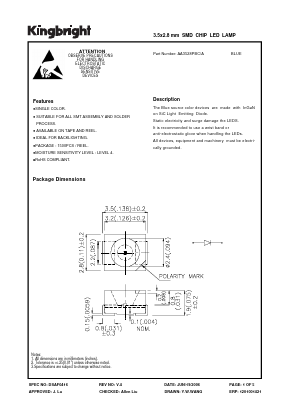 AA3528PBC/A Datasheet PDF Kingbright