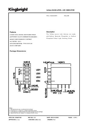 L-914CK/4YDT Datasheet PDF Kingbright