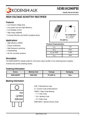 SDB10200PH Datasheet PDF Kersemi Electronic Co., Ltd.