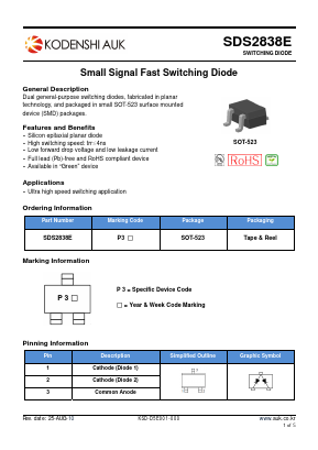 SDS2838E Datasheet PDF Kodenshi Auk Co., LTD