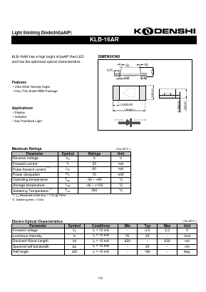 KLB-16AR Datasheet PDF Kodenshi Auk Co., LTD