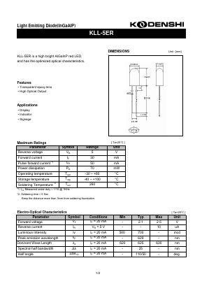 KLL-5ER Datasheet PDF Kodenshi Auk Co., LTD