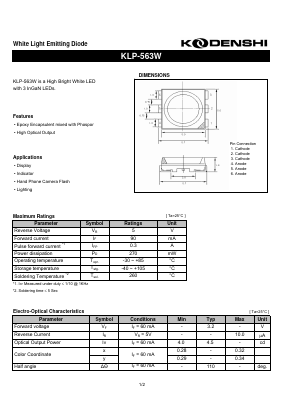 KLP-563W Datasheet PDF Kodenshi Auk Co., LTD
