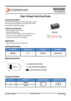 SDS20D Datasheet PDF Kodenshi Auk Co., LTD