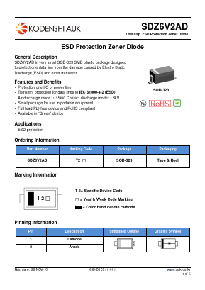SDZ6V2AD Datasheet PDF Kodenshi Auk Co., LTD